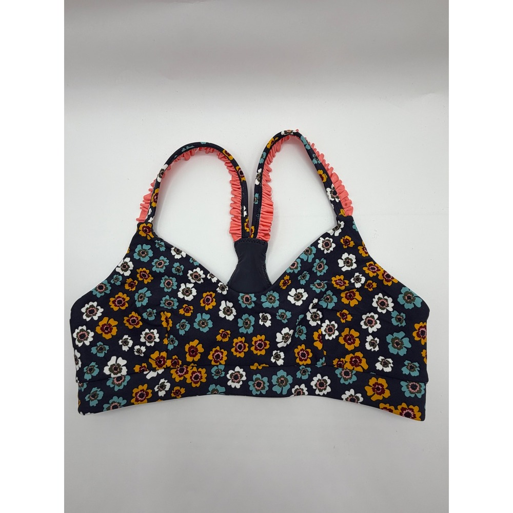 The Upside Atacama Larri Bra Womens S Navy Floral Ruffle Racerback Activewear